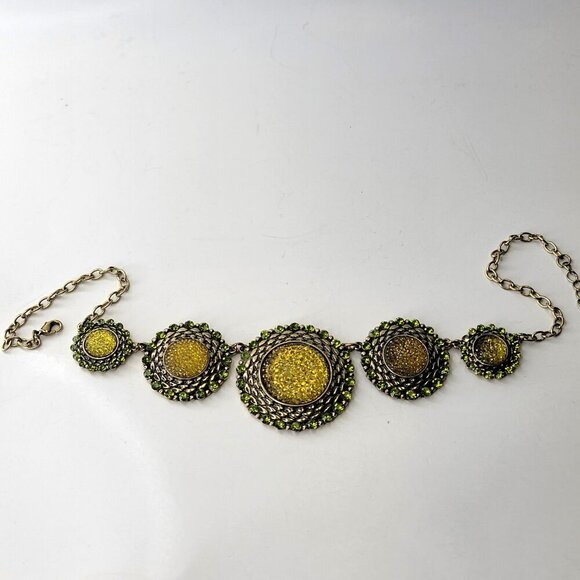 Lime Green Statement Choker Necklace - Picture 11 of 13